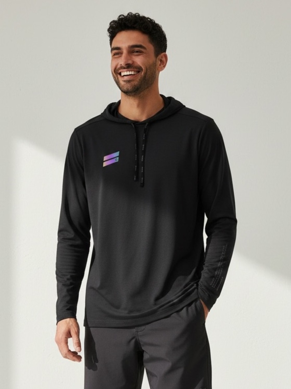 Hurley Exist Performance Hooded Shirt Black Men’s M Performance Stretch